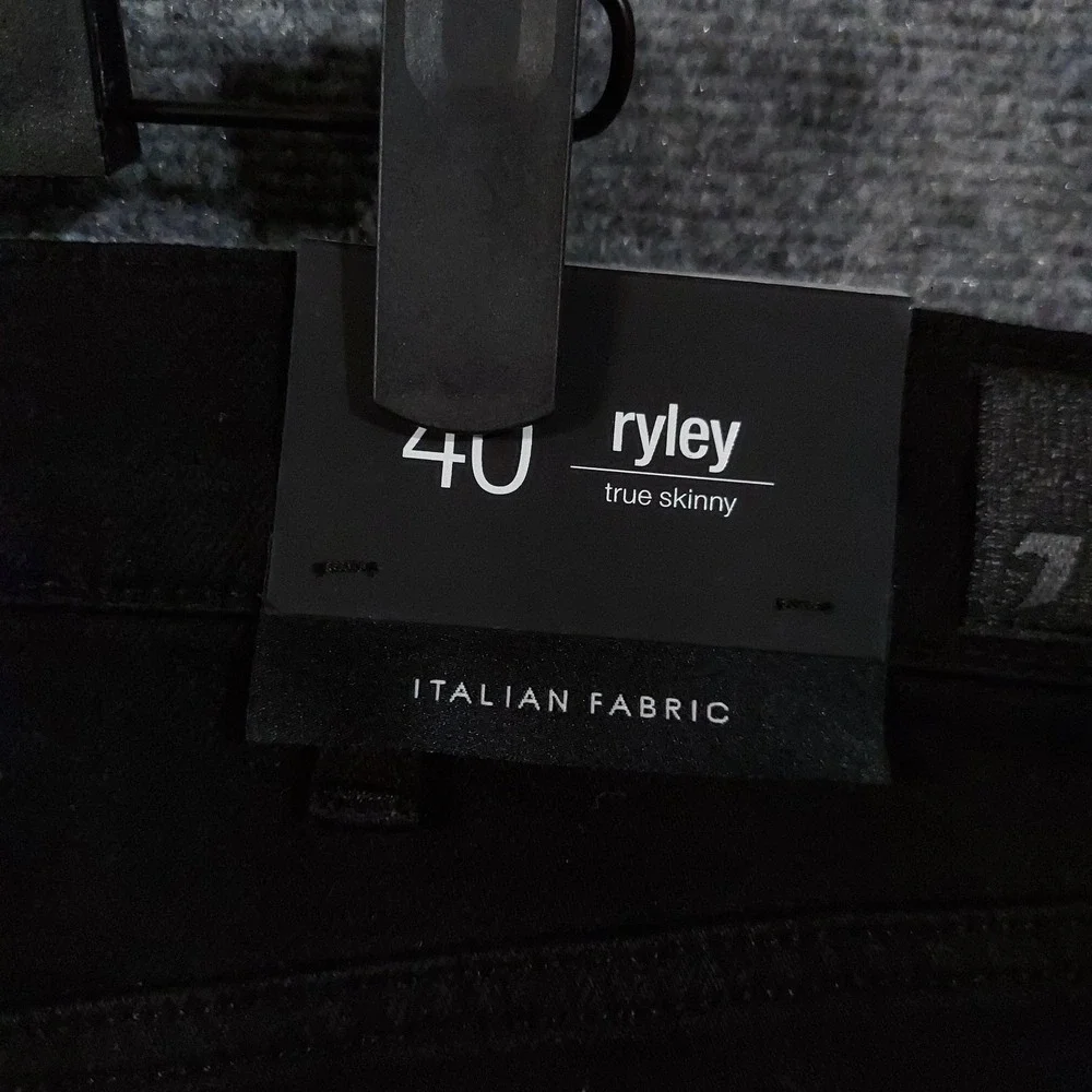 7 For All Mankind Ryley‎ Jeans Mens 40x32 Black True Skinny Luxe Performance